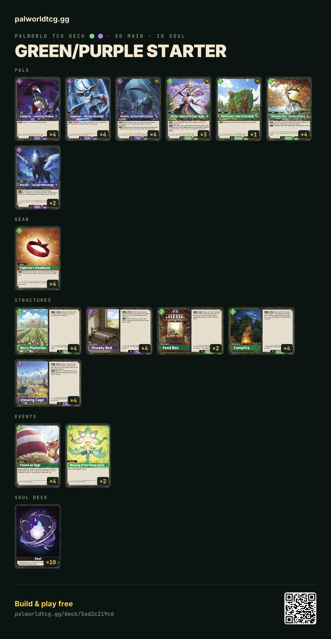 Green/Purple Starterのデッキリスト