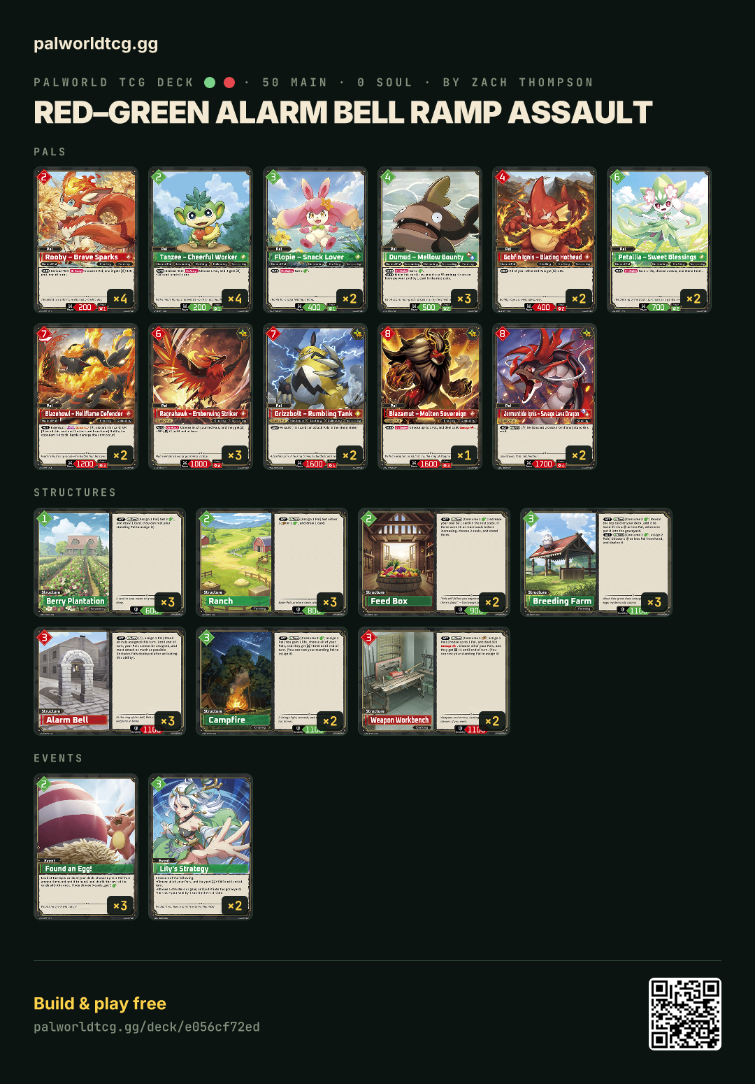 Red–Green Alarm Bell Ramp Assaultのデッキリスト